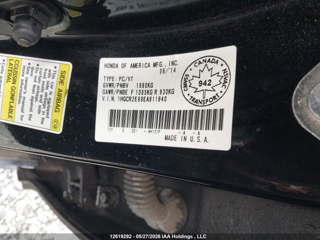 1HGCR2E99EA811840 Honda Accord Touring