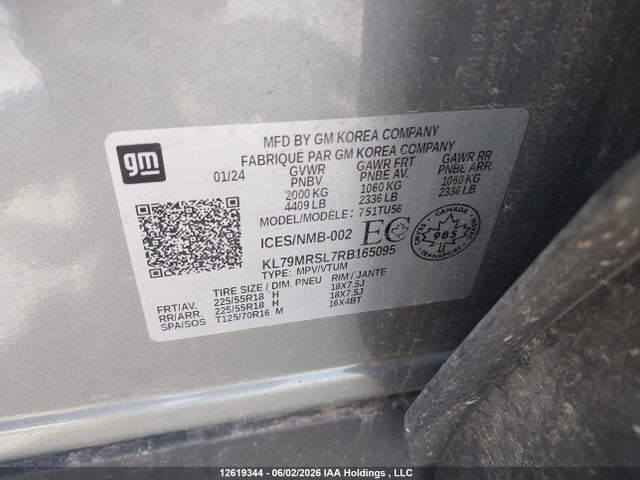 Aukcja sprzedaży 2024 Chevrolet Trailblazer, vin: KL79MRSL7RB165095, numer aukcji: 12619344