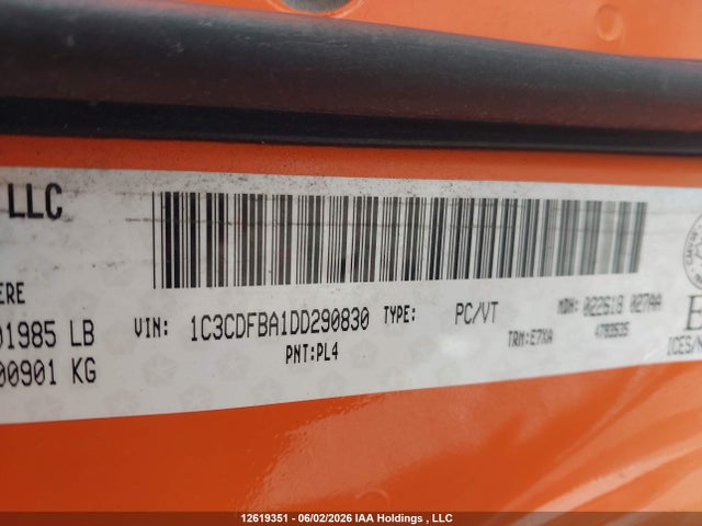 Продаж на аукціоні авто 2013 Dodge Dart Sxt/rallye, vin: 1C3CDFBA1DD290830, номер лоту: 12619351