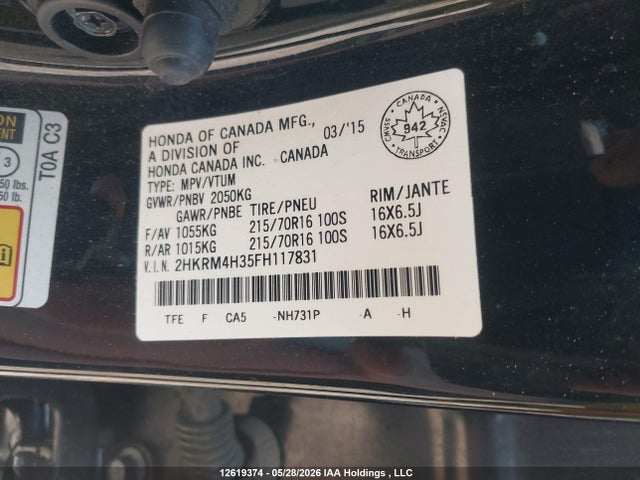 Honda CR-V LX 2015 2HKRM4H35FH117831 Image 9