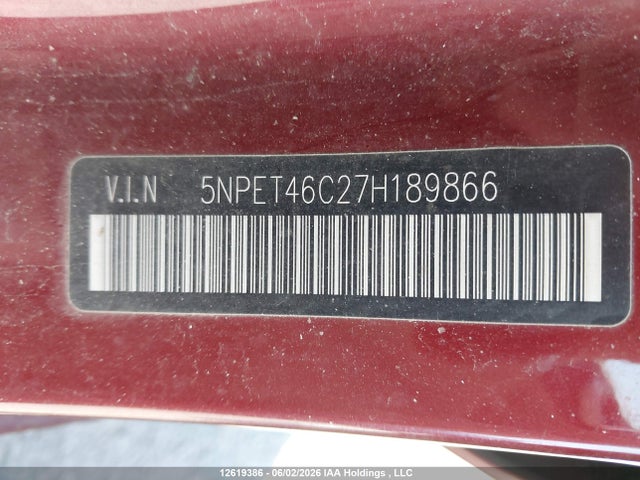 Продаж на аукціоні авто 2007 Hyundai Sonata Gls, vin: 5NPET46C27H189866, номер лоту: 12619386