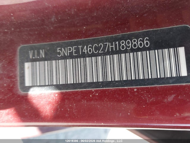 Продаж на аукціоні авто 2007 Hyundai Sonata Gls, vin: 5NPET46C27H189866, номер лоту: 12619386