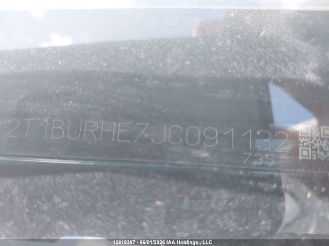 Продаж на аукціоні авто 2018 Toyota Corolla Le, vin: 2T1BURHE7JC091132, номер лоту: 12619397