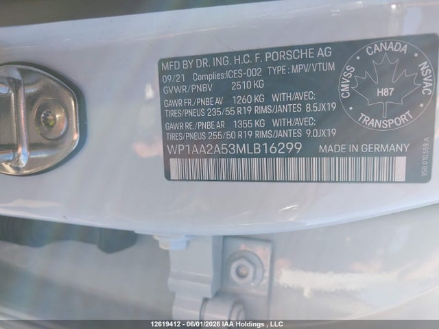 Porsche Macan 2021 WP1AA2A53MLB16299 Image 9
