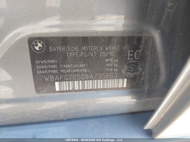 12619436 :رقم المزاد ، WBAPG7C50BA795653 vin ، 2011 Bmw 323i مزاد بيع