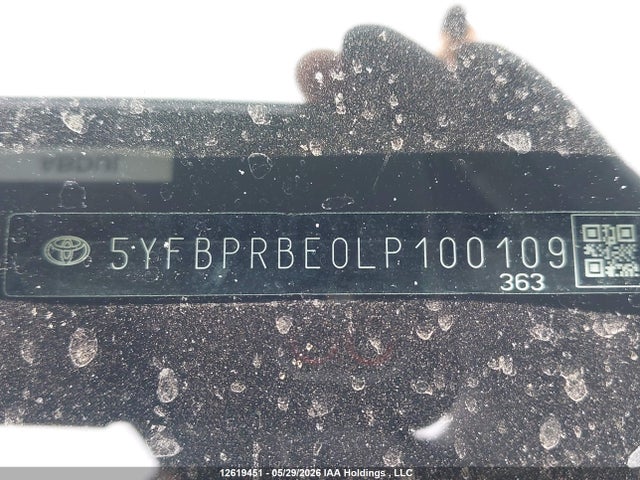 Aukcja sprzedaży 2020 Toyota Corolla, vin: 5YFBPRBE0LP100109, numer aukcji: 12619451
