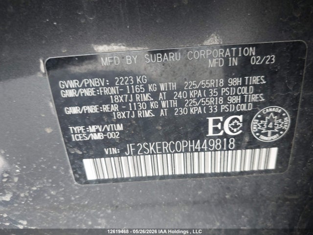 Subaru Forester Touring 2023 JF2SKERC0PH449818 Image 9