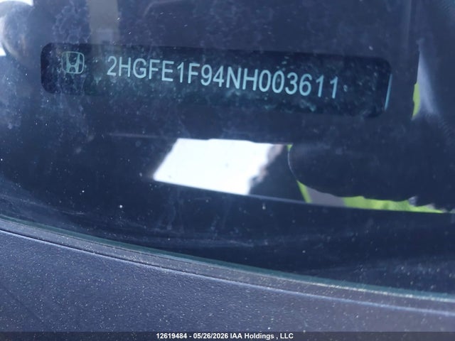 2HGFE1F94NH003611 Honda Civic Touring