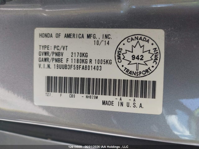 19UUB3F59FA801403 Acura TLX