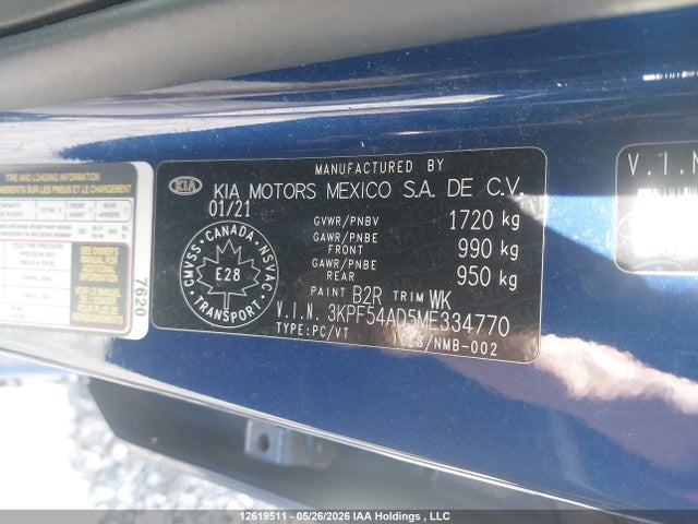 3KPF54AD5ME334770 KIA Forte Ex/ex Premium/ex+