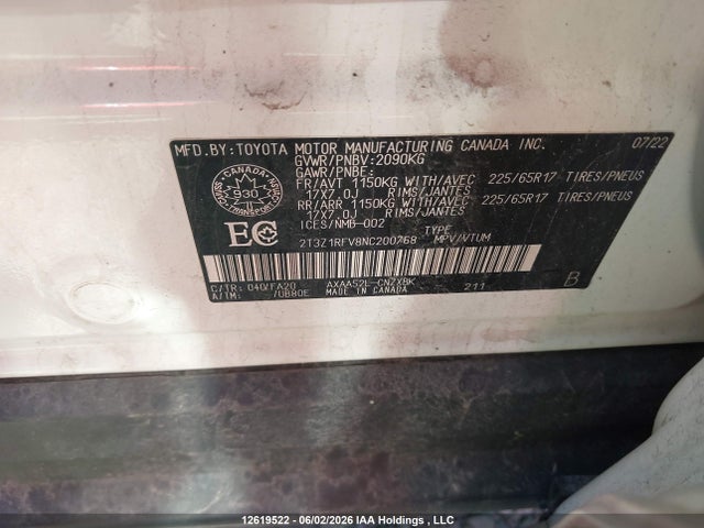 2T3Z1RFV8NC200768 Toyota RAV4 LE