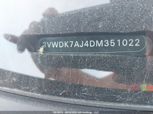 12619576 :رقم المزاد ، 3VWDK7AJ4DM351022 vin ، 2013 Volkswagen Jetta Se مزاد بيع