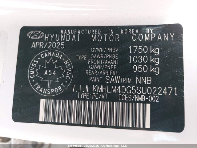 KMHLM4DG5SU022471 Hyundai Elantra Sel Sport
