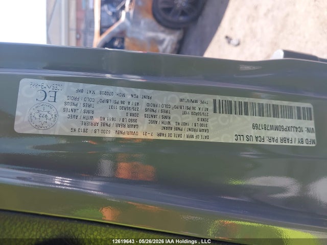 Aukcja sprzedaży 2021 Jeep Wrangler 4xe Unlimited Sahara, vin: 1C4JJXP60MW781769, numer aukcji: 12619643