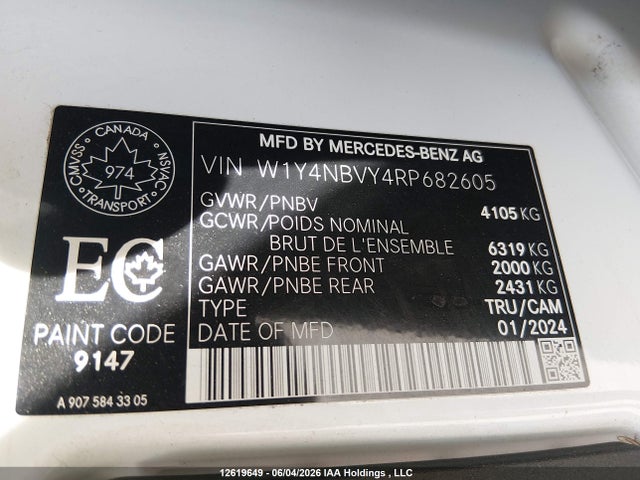 W1Y4NBVY4RP682605 Mercedes-Benz Sprinter 2500