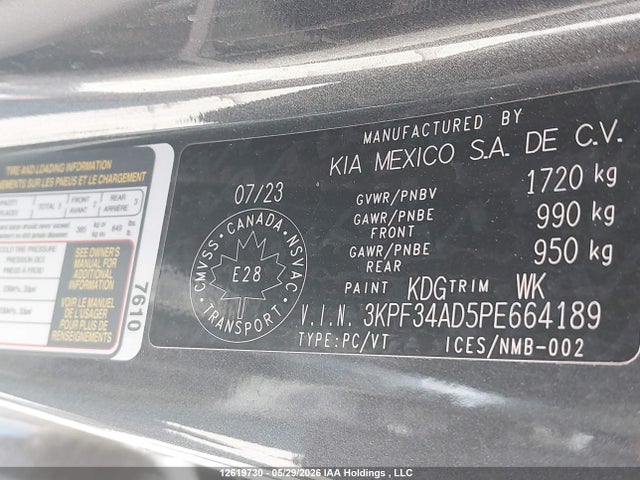 Aukcja sprzedaży 2023 Kia Forte Ex/ex+/ex Premium, vin: 3KPF34AD5PE664189, numer aukcji: 12619730