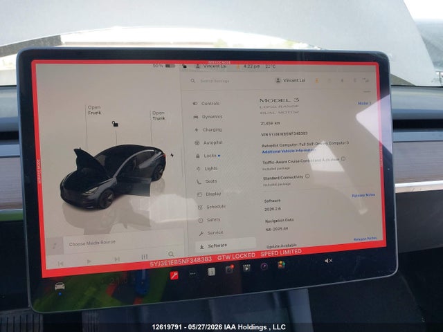 Tesla MODEL 3 2022 5YJ3E1EB5NF348383 Image 7
