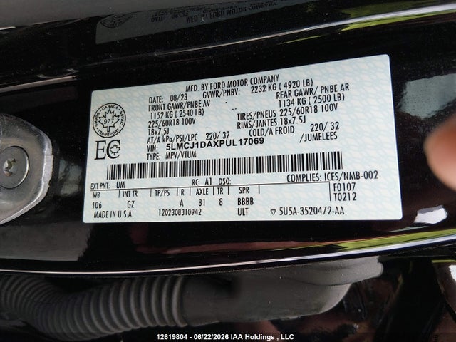 5LMCJ1DAXPUL17069 Lincoln Corsair Standard