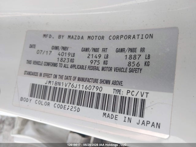 JM1BN1V76J1160790 Mazda Mazda3 50th Anniversary Edition/gs/se