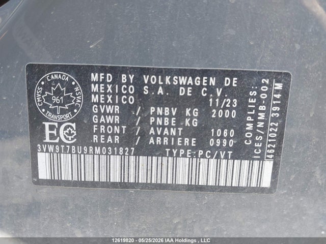 Aukcja sprzedaży 2024 Volkswagen Jetta Gli 40th Anniversary Edition, vin: 3VW9T7BU9RM031827, numer aukcji: 12619820