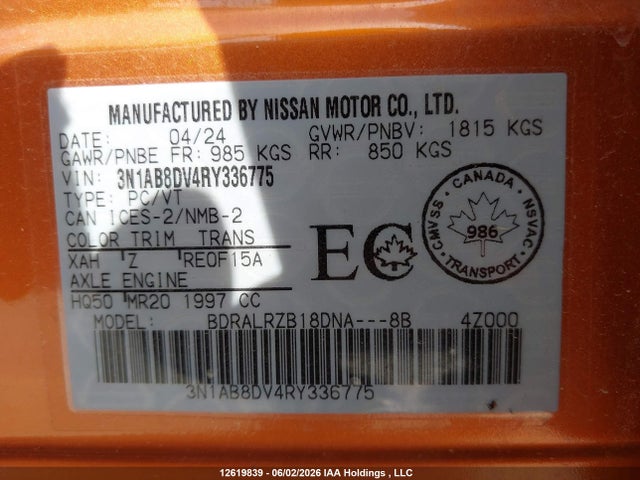 Nissan SENTRA SR 2024 3N1AB8DV4RY336775 Image 19