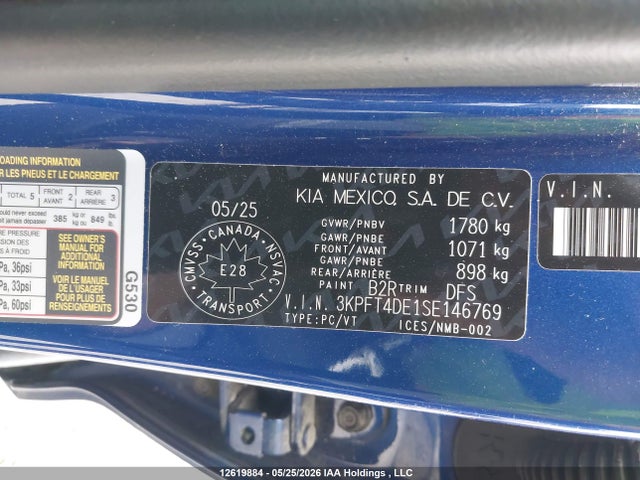 Продаж на аукціоні авто 2025 Kia K4 Lx/lxs, vin: 3KPFT4DE1SE146769, номер лоту: 12619884