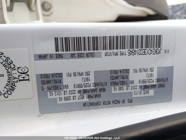 Aukcja sprzedaży 2014 Mazda Cx-5 Gt, vin: JM3KE4DY3E0314645, numer aukcji: 12619906