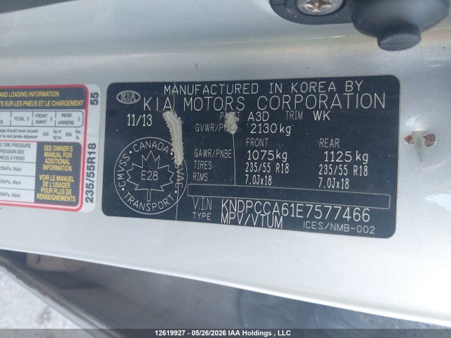 Aukcja sprzedaży 2014 Kia Sportage, vin: KNDPCCA61E7577466, numer aukcji: 12619927