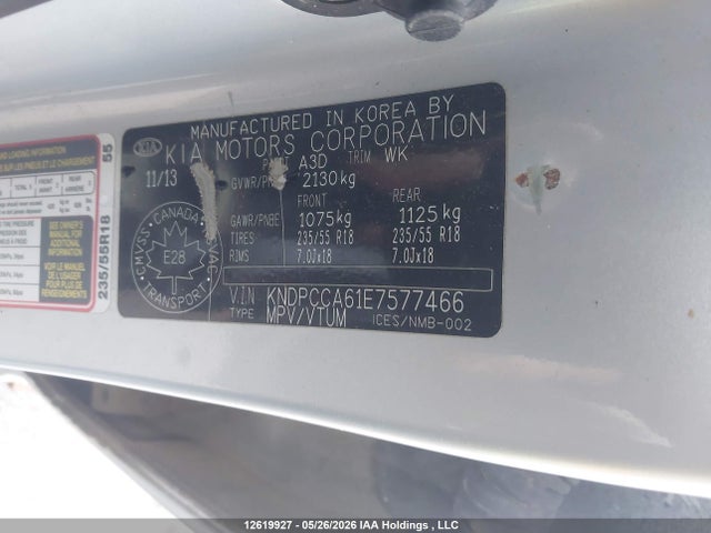 Aukcja sprzedaży 2014 Kia Sportage, vin: KNDPCCA61E7577466, numer aukcji: 12619927