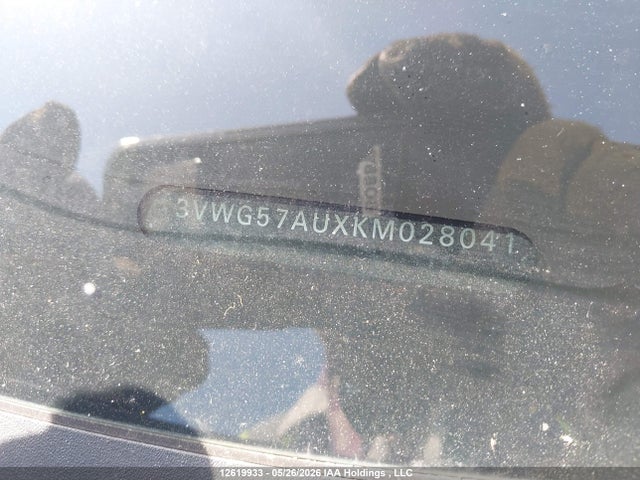 12619933 :رقم المزاد ، 3VWG57AUXKM028041 vin ، 2019 Volkswagen Golf 1.4 Tsi Comfortline/1.4 Tsi Execline/1.4 Tsi Highline مزاد بيع