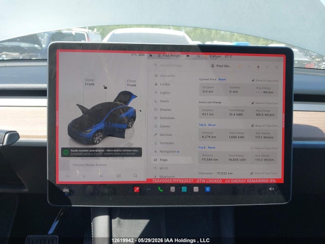 12619942 :رقم المزاد ، 7SAYGDEE7PF592537 vin ، 2023 Tesla Model Y Long Range مزاد بيع