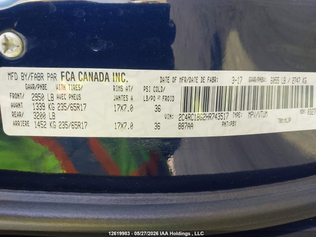 Chrysler Pacifica Touring L 2017 2C4RC1BG2HR743517 Image 9