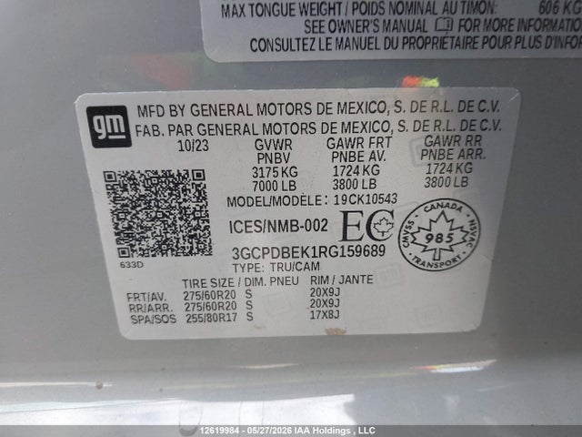 Chevrolet Silverado 1500 Custom 2024 3GCPDBEK1RG159689 Image 19