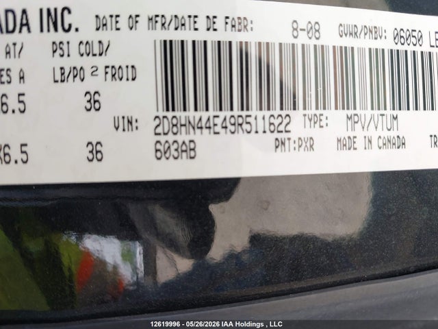 Продажа на аукционе авто 2009 Dodge Grand Caravan Se, vin: 2D8HN44E49R511622, номер лота: 12619996