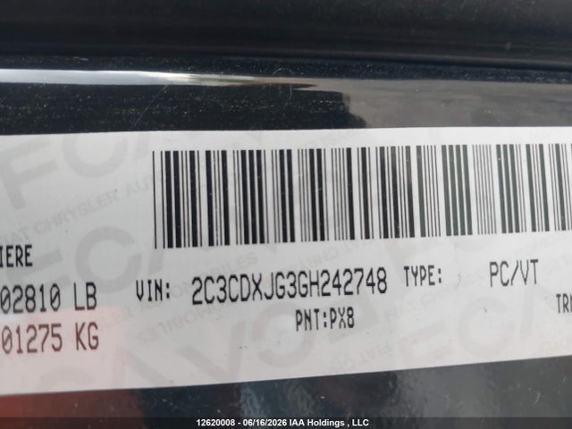 2C3CDXJG3GH242748 Dodge Charger Sxt