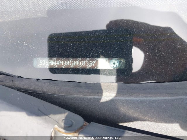 12620010 :رقم المزاد ، 5J6RM4H93GL801367 vin ، 2016 Honda Cr-v Touring مزاد بيع