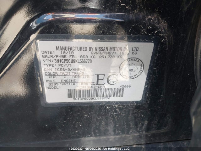 Nissan Kicks S/sr/sv 2019 3N1CP5CU9KL566770 Image 9