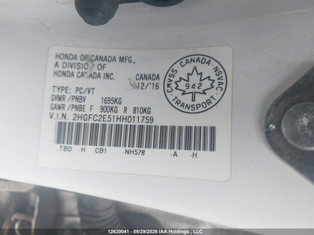 2HGFC2E51HH011759 Honda Civic Lx
