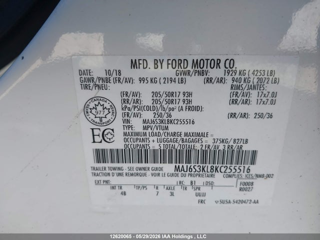Ford Ecosport Titanium 2019 MAJ6S3KL8KC255516 Image 9