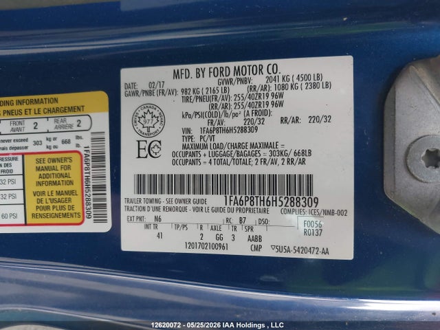 1FA6P8TH6H5288309 Ford Mustang