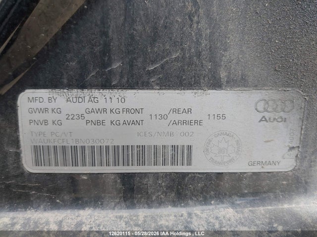 12620115 :رقم المزاد ، WAUKFCFL1BN030072 vin ، 2011 Audi A4 مزاد بيع