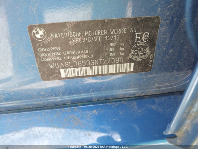 WBA8E3G50GNT77090 BMW 328i Xdrive