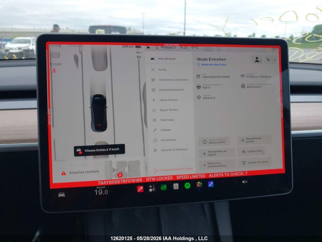 12620125 :رقم المزاد ، 7SAYGDEE7RF019186 vin ، 2024 Tesla Model Y مزاد بيع