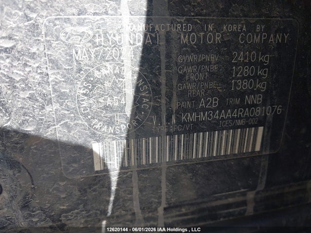 Продаж на аукціоні авто 2024 Hyundai Ioniq 6 Preferred Long Range, vin: KMHM34AA4RA081076, номер лоту: 12620144