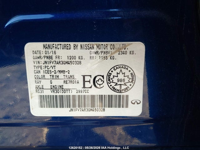 JN1FV7AR3GM450328 Infiniti Q50 Red Sport 400