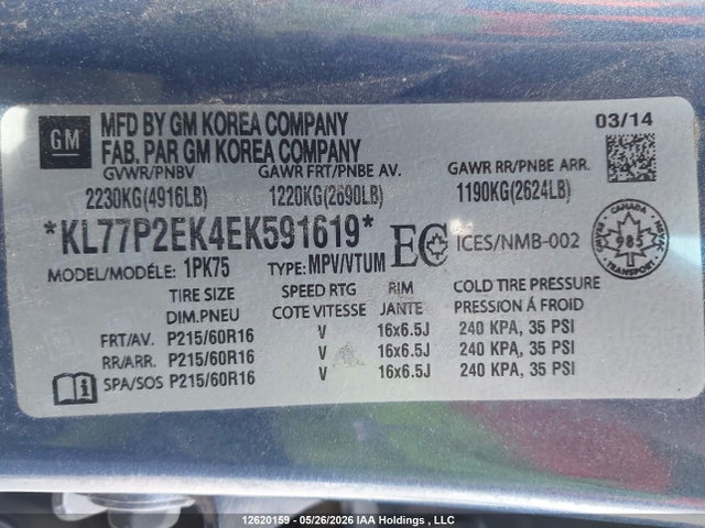 Chevrolet Orlando Lt 2014 KL77P2EK4EK591619 Image 19