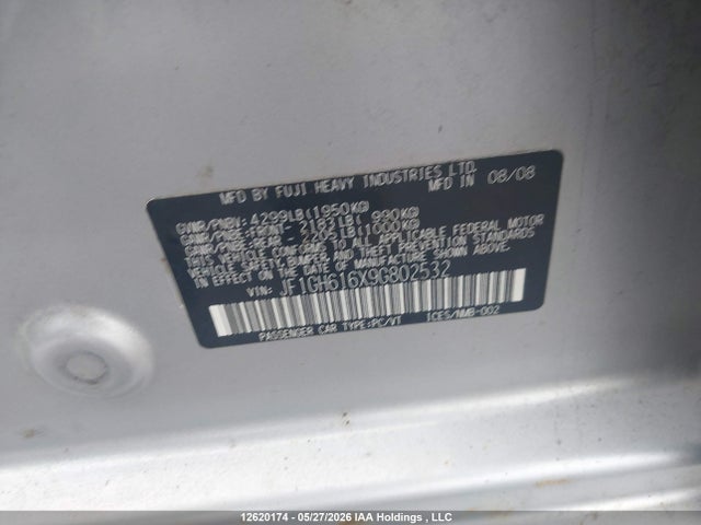 Продаж на аукціоні авто 2009 Subaru Impreza 2.5i, vin: JF1GH616X9G802532, номер лоту: 12620174