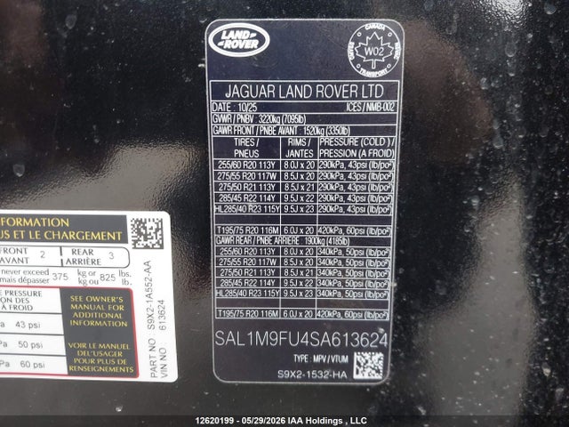SAL1M9FU4SA613624 Land Rover Range Rover Sport P400 Dynamic Hse
