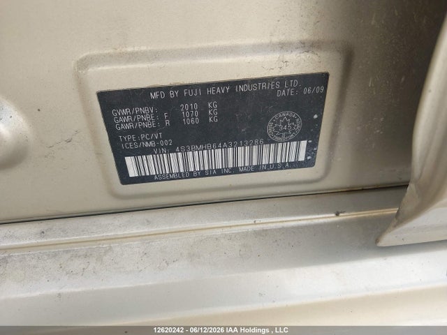 Продажа на аукционе авто 2010 Subaru Legacy 2.5 I Limited Package, vin: 4S3BMHB64A3213286, номер лота: 12620242