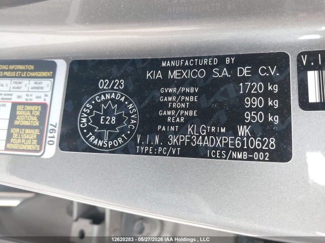 12620283 :رقم المزاد ، 3KPF34ADXPE610628 vin ، 2023 Kia Forte Ex/ex+/ex Premium مزاد بيع